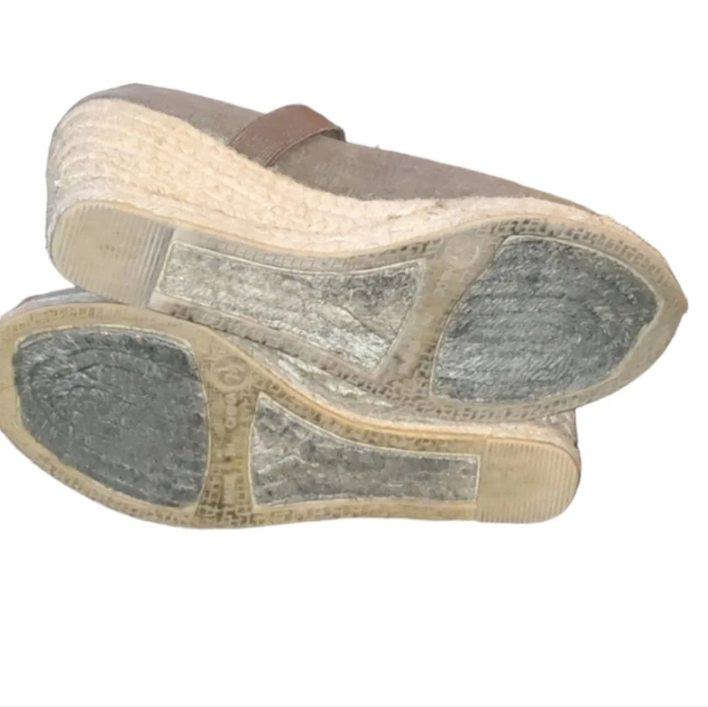 Montego Bay Club Women's Brown Canvas Slip On Wedge Espadrilles‎ Shoes 7.5